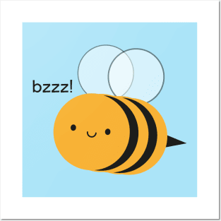 Kawaii Buzzy Bumble Bee Posters and Art